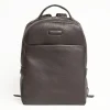 Backpack In Dark Brown Leather With Reinforced Back Panel