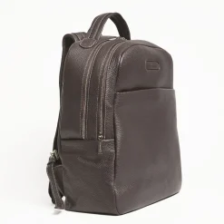 Backpack In Dark Brown Leather With Reinforced Back Panel