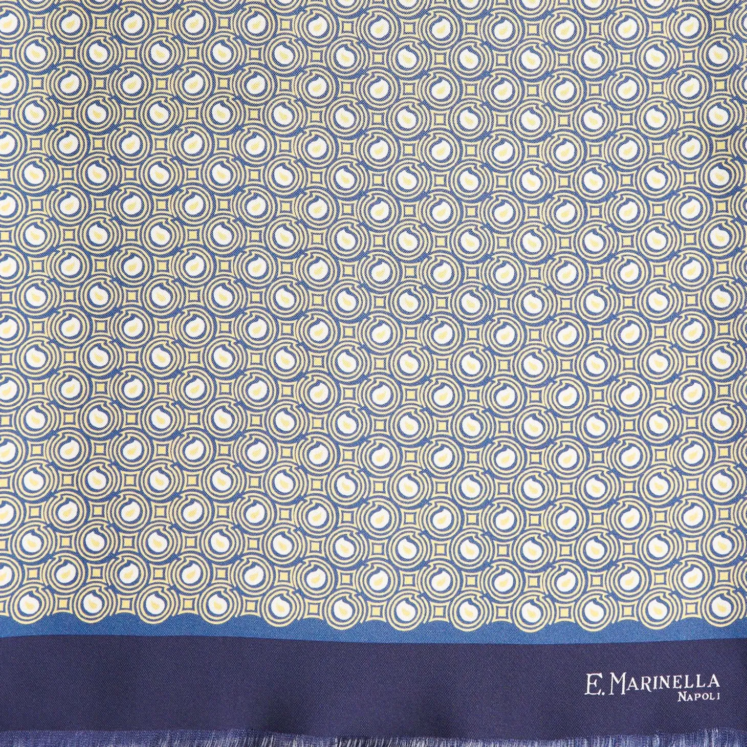 Beige And Blue Double Silk Scarf