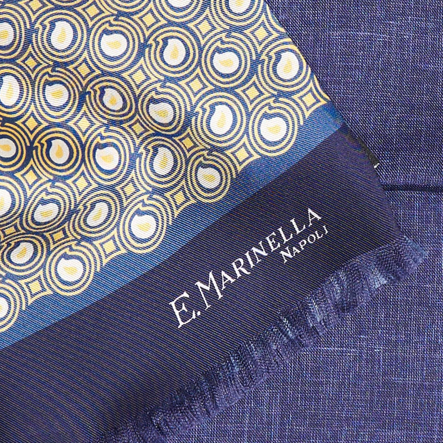Beige And Blue Double Silk Scarf