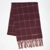 Beige And Burgundy Cashmere Double Scarf