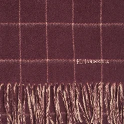 Beige And Burgundy Cashmere Double Scarf