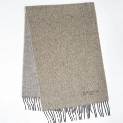 Beige And Grey Double-Faced Cashmere Scarf