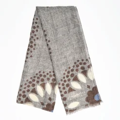 Beige And Light Brown Cotton And Linen Stole