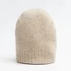Beige And White Bicolor Cashmere Beanie