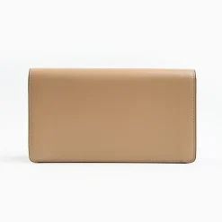 Beige Big Wallet In Soft Leather