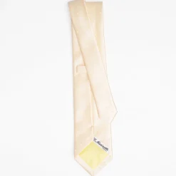 Beige Cerimonial Silk Satin Tie Polka Dot Pattern