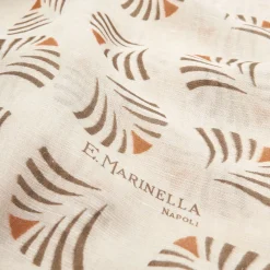 Beige Cotton And Linen Scarf - Brown Fans