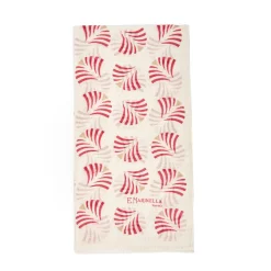 Beige Cotton And Linen Scarf - Red Fans