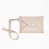 Beige Leather Credit Card Holder