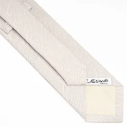 Beige Sartorial Linen Tie Solid Color