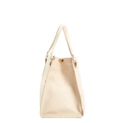 Beige Shopping Bag In Hammered Leather