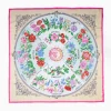 Beige Silk Scarf 90 - The Wheel Of Seasons
