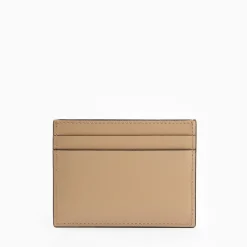 Beige Small Credit Card Holder In Soft Leather