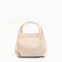 Beige Textured Leather Soft Mini Bag