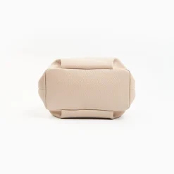 Beige Textured Leather Soft Mini Bag