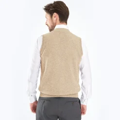 Beige Wool And Cashmere Gilet
