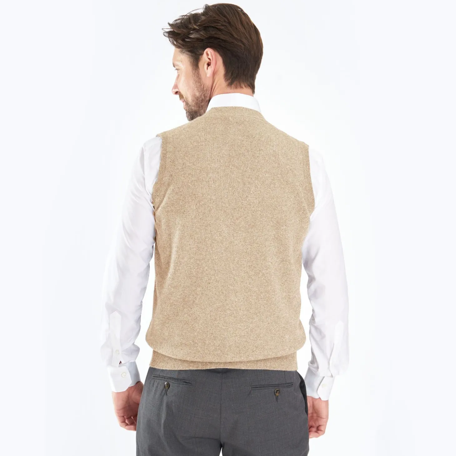 Beige Wool And Cashmere Gilet