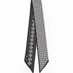 Black And White Silk Twilly