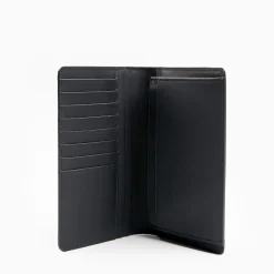Black Big Wallet In Soft Leather