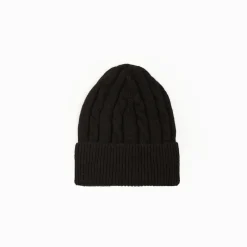 Black Cashmere Braid Beanie
