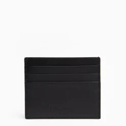 Black Leather Credit Card Holder - 7 Compartments