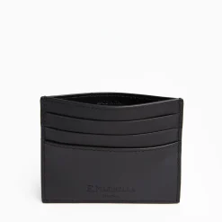 Black Leather Credit Card Holder - 7 Compartments