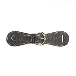 Black Leather Scarf-Buckle