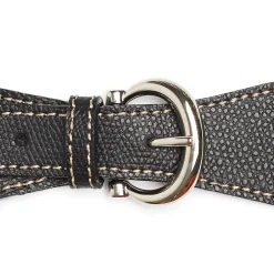 Black Leather Scarf-Buckle