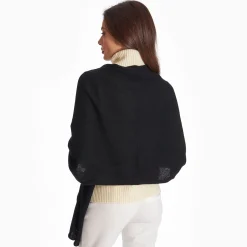 Black Poncho In Cashmere