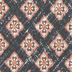 Black Sartorial Cotton And Silk Tie - Large Flower Pattern