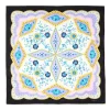 Black Silk Scarf 90 Floral Pattern