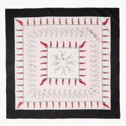 Black Silk Scarf 90 - Lucky Pulcinella
