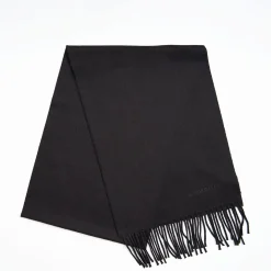 Black Solid Wool Scarf