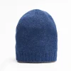 Blue And Beige Bicolor Cashmere Beanie