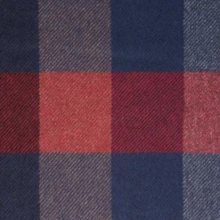 Blue And Burgundy Cashmere Plaid Scarf With Bangs