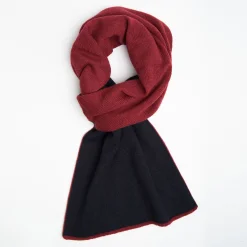 Blue And Burgundy Two-Tone Cashmere Neck Warmer
