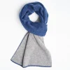 Blue And Gray Two-Tone Solid Cashmere Neck Warmer