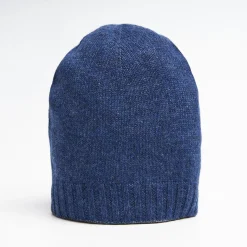 Blue And Grey Bicolor Cashmere Beanie