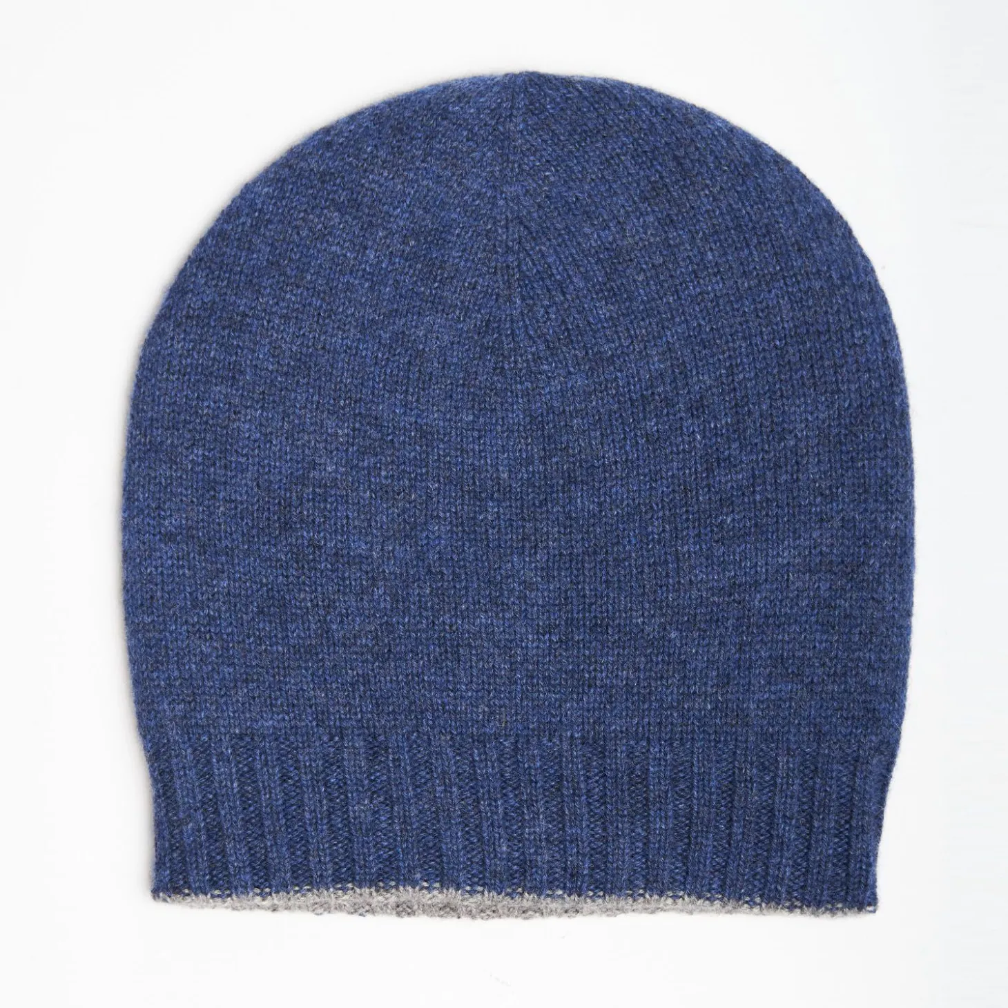 Blue And Grey Bicolor Cashmere Beanie