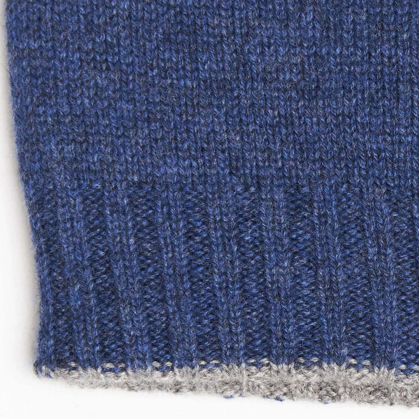 Blue And Grey Bicolor Cashmere Beanie