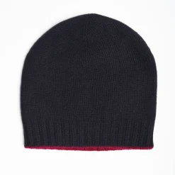 Blue And Red Bicolor Cashmere Beanie