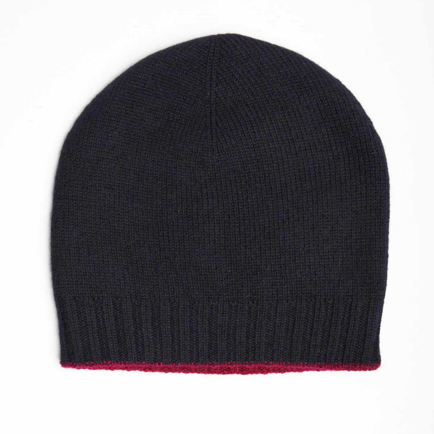 Blue And Red Bicolor Cashmere Beanie