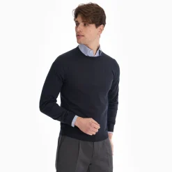 Blue Cashmere And Silk Sweater