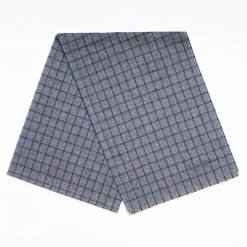 Blue Cashmere Small-Check Scarf