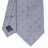 Blue Ceremonial Jacquard Silk Tie Polka Dot Pattern