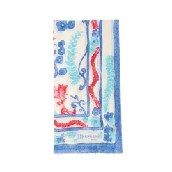 Blue Cotton And Linen Scarf