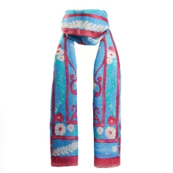 Blue Cotton And Linen Scarf - Summer Vibes