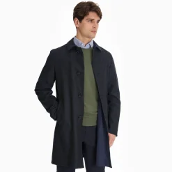 Blue Double-Faced Wool And Cashmere Coat