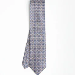 Blue Extra Long Sartorial Silk Tie - Paisley Pattern